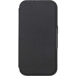 PG-24BGF04BK [iPhone 16 Pro用 ガラスフリップケース ナイロンメッシュ調/ブラック]
