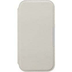 PG-24BGF05GY [iPhone 16 Pro用 ガラスフリップケース サフィアーノ調/グレー]