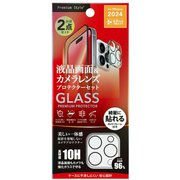 PG-24DGLFPST [iPhone 16 Pro Max用 液晶全面保護ガラス 角割れ防止PETフレーム カメラプロテクターセット/高透明]