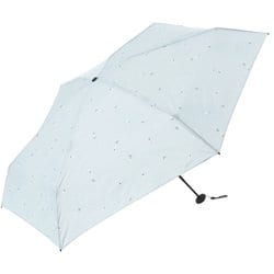日傘 折りたたみ傘 婦人用 晴雨兼用 ポケラシマエナガ5段ミニ 50cm 軽量 UPF50+ 耐水圧2,000mm以上 安全ろくろ サックス 1756SX
