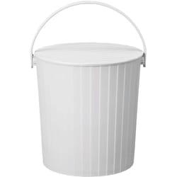 座れる マルチバケット バケツ 15L 蓋付き 持ち手付き 収納 ホワイト グレー 幅30.5×奥行29×高さ30.5cm 日本製 2114