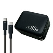 USB急速充電器 USB PD(パワーデリバリー)対応 65W USB-C×2/USB-A×1 USB-C端子ケーブル付き(1m) PD-PPS ブラック AKJ-PD65DX BK