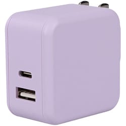USB急速充電器 USB PD（パワーデリバリー）対応 35W USB-C×1/USB-A×1 PD-PPS GaN採用 可動式プラグ ペールアイリス MOT-ACPD35WU1-PU