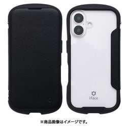 41-980293 [iPhone 16用 iFace Reflection ダイアリー ポリカーボネート クリアケース 手帳型 ブラック]