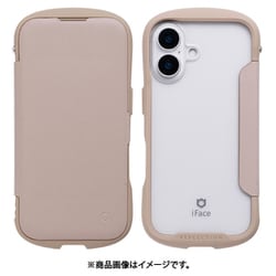 41-980309 [iPhone 16用 iFace Reflection ダイアリー ポリカーボネート クリアケース 手帳型 ベージュ]