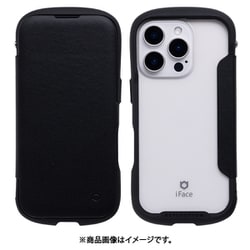 41-980323 [iPhone 16 Pro用 iFace Reflection ダイアリー ポリカーボネート クリアケース 手帳型 ブラック]
