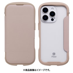 41-980330 [iPhone 16 Pro用 iFace Reflection ダイアリー ポリカーボネート クリアケース 手帳型 ベージュ]