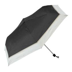 日傘 折りたたみ傘 晴雨兼用 ナチュラルボーダー 50cm 手開き式 一級遮光 UVカット加工 UPF50＋ 遮熱効果 内側黒コーティング加工 ブラック 18290
