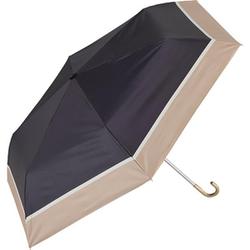 日傘 折りたたみ傘 晴雨兼用 ナチュラルボーダー 50cm 手開き式 一級遮光 UVカット加工 UPF50＋ 遮熱効果 内側黒コーティング加工 ブラック 18570
