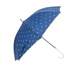 amusant sous la pluie 60cm スリム 耐風長傘 8mm UVプロテクション 17760.スタンプハート ネイビー mytaifu8uv