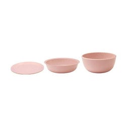 米とぎにも使えるザルとボウル 6点セット ピンク lbk10