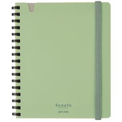 ソフトリングノート Sooofa（スーファ） A6変形（148×119mm） 4mm方眼罫 80枚 緑 ス-SV758S4-G
