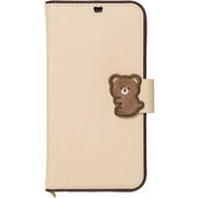 iP24-61-HGK01 [iPhone 16用 手帳ケース HUG KUMA ホワイト]