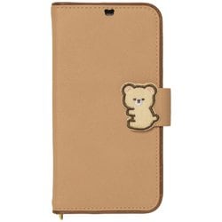 iP24-61-HGK03 [iPhone 16用 手帳ケース HUG KUMA ベージュ]
