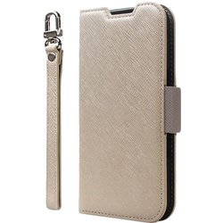 CR_IPNCSPLNA_BG [iPhone 16 対応 ケース 手帳型 カード 収納 スマホ ストラップ スタンド 機能 付 スマホケース PU レザー デニム 手帳型ケース NU ベージュ×グレー]