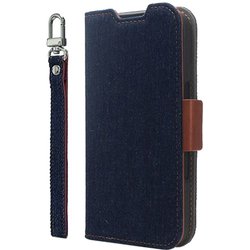 CR_IPBCSPLNA_ID [iPhone 16 Plus 対応 ケース 手帳型 カード 収納 スマホ ストラップ スタンド 機能 付 スマホケース PU レザー デニム 手帳型ケース NU インディゴ]