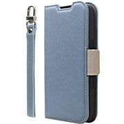 CR_IPRCSPLNA_AG [iPhone 16 Pro 対応 ケース 手帳型 カード 収納 スマホ ストラップ スタンド 機能 付 スマホケース PU レザー デニム 手帳型ケース NU アリスブルー×グレージュ]