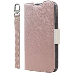 CR_IPGCSPLNA_CW [iPhone 16 Pro Max 対応 ケース 手帳型 カード 収納 スマホ ストラップ スタンド 機能 付 スマホケース PU レザー デニム 手帳型ケース NU シャンパンローズ×ホワイト]
