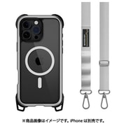 ME_IPGCSPTO3_MV [iPhone 16 Pro Max 対応 ケース ショルダー ストラップ 付き クリア MagSafe 対応 耐衝撃 MIL規格 マグセーフ スマホケース Odyssey ＋Strap M メタルシルバー]