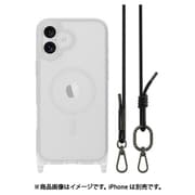 ME_IPBCSPTR2_TR [iPhone 16 Plus 対応 ケース ショルダー ストラップ 付き クリア MagSafe 対応 耐衝撃 MIL規格 マグセーフ スマホケース Roam M トランスパレント/ブラック]
