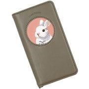 RA-XIRN13P-TWH [Xiaomi Redmi Note 13 Pro 5G 用 ケース うさぎ刺繍 手帳型 スマホケース スタンド機能 エレガンテ Elegante/立ち耳 ホワイト]