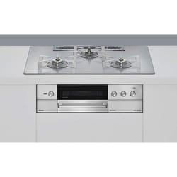 ビルトインコンロ DELICIA（デリシア） 75cm幅 ミニマム排気口 ザ・ココットラウンド付属 プロパン用 RHS72W38M14RNSTW/LPG