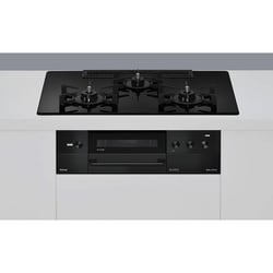ビルトインコンロ DELICIA（デリシア） 75cm幅 ミニマム排気口 ザ・ココットラウンド付属 都市ガス用 RHS72W38M11RNBW/13A