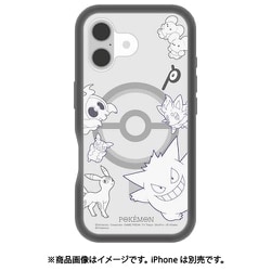 POKE-939BK [iPhone 16用 MagSafe対応 プランプフレームケース ポケットモンスター ブラック]