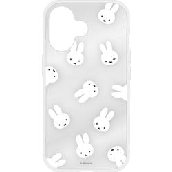 MF-537A [iPhone 16用 IIIIfit Clear ケース（イーフィットクリアケース） ミッフィー フェイス総柄]