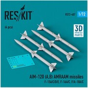 RSK72-0407 1/72 AIM-120（A、B） AMRAAM 空対空ミサイル 4個入 [プラモデル用パーツ]