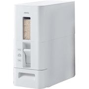 7527 [S計量 米びつ スリム 6kg 1回で約0.5合 無洗米計量可能 広口 キャスター付き 分解して洗える 幅15.1×奥行34.2×高さ35.3cm ホワイト]