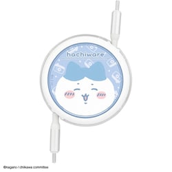 ちいかわ PD60W 対応 USB2.0 リール式 USB Type-C-USB Type-C ケーブル 1m ハチワレ CK-49B