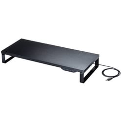 USBハブ付 モニター台 USB3.0 Gen1 4ポート 幅60cm 耐荷重10kg ブラック MR-LC215BK