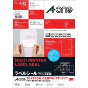 ラベルシール(プリンタ兼用) ずらせるから狙った位置に貼りやすいタイプ A4判 24面 上下余白付 18シート 42124