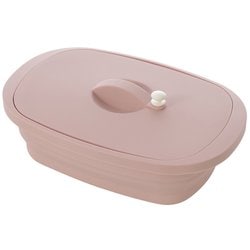 Delish Life シリコンCOOK オーバル レンジ調理用品 約縦15cm×横23.5cm×高さ8.6cm ピンク 4551