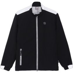 ゴルフ メンズ ストレッチバックサイドロゴ FZ スタンドブルゾン Lサイズ PUMA BLACK