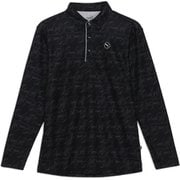 ゴルフ メンズ ストレッチピケ AOP ポロ LS Mサイズ PUMA BLACK