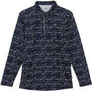 ゴルフ メンズ ストレッチピケ AOP ポロ LS Mサイズ DEEP NAVY
