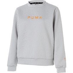 ゴルフ レディース W ストレッチ リッタイジャカード クルーネック プルオーバー Lサイズ LIGHT GRAY HE
