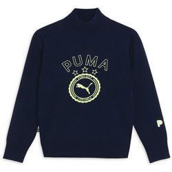 ゴルフ レディース PC W カレッジロゴ タートルネック セーター Mサイズ DEEP NAVY