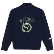 ゴルフ レディース PC W カレッジロゴ タートルネック セーター Mサイズ DEEP NAVY