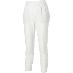 ゴルフ レディース W ストレッチ チドリ タックテーパードパンツ Lサイズ WHITE GLOW