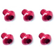 NAX-304R 3×4 ヘックス ボタン ジュラルミンビス 6本入 レッド [ラジコン用パーツ]