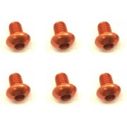 NAX-304OR 3×4 ヘックス ボタン ジュラルミンビス 6本入 オレンジ [ラジコン用パーツ]