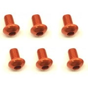 NAX-305OR 3×5 ヘックス ボタン ジュラルミンビス 6本入 オレンジ [ラジコン用パーツ]