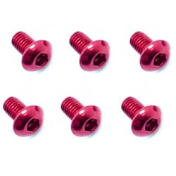 NAX-305R 3×5 ヘックス ボタン ジュラルミンビス 6本入 レッド [ラジコン用パーツ]