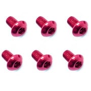 NAX-305R 3×5 ヘックス ボタン ジュラルミンビス 6本入 レッド [ラジコン用パーツ]