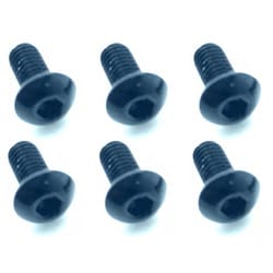 NAX-306BK 3×6 ヘックス ボタン ジュラルミンビス 6本入 ブラック [ラジコン用パーツ]