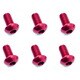 NAX-306R 3×6 ヘックス ボタン ジュラルミンビス 6本入 レッド [ラジコン用パーツ]