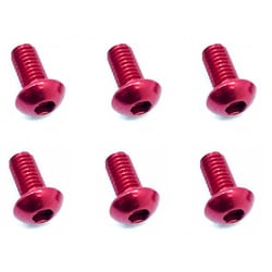 NAX-306R 3×6 ヘックス ボタン ジュラルミンビス 6本入 レッド [ラジコン用パーツ]
